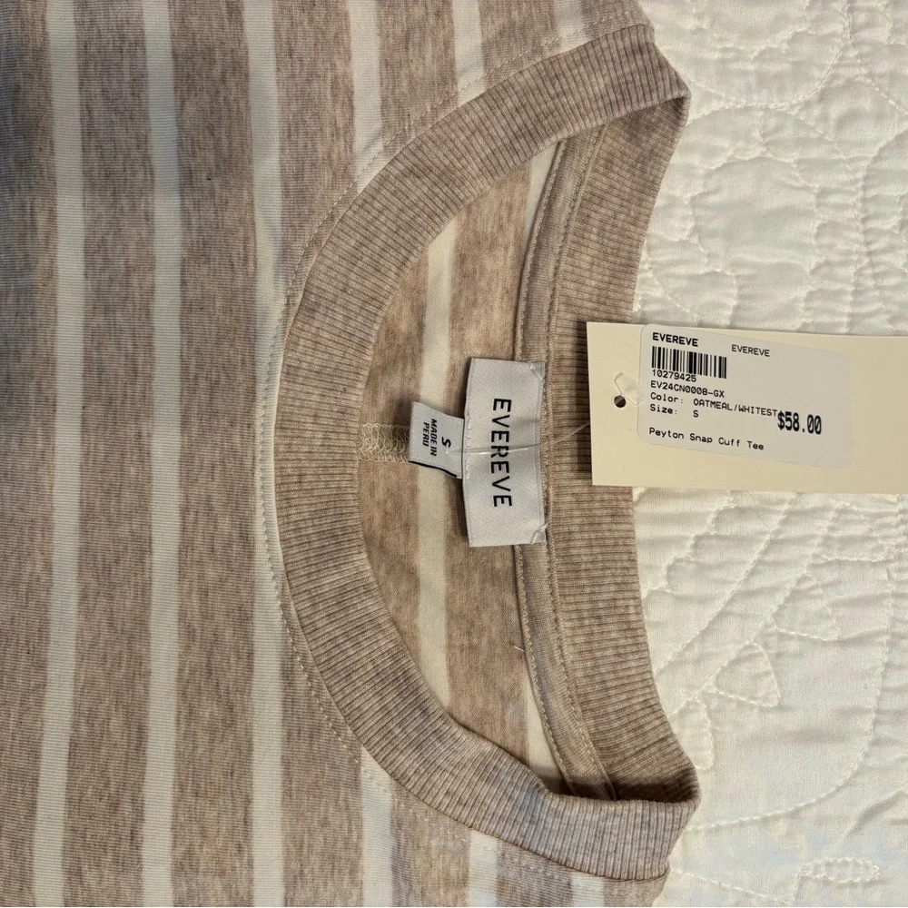 Evereve Peyton Snap Cuff Long Sleeve Tee NWT! - Picture 2 of 5